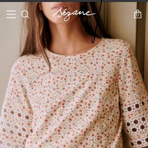 Sezane Hortense T Shirt in Petit Fleur, M